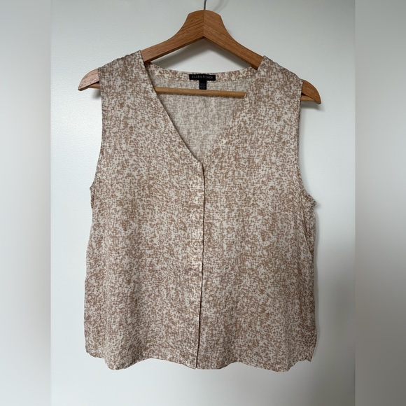 Eileen Fisher Prism Silk Blend V-Neck Top | Size Small - Picture 3 of 8